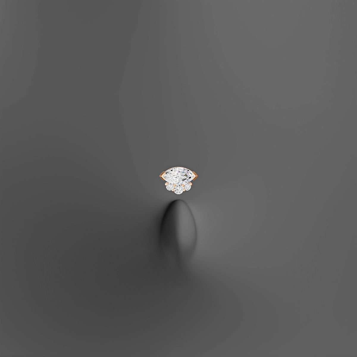 Danu | 18k Rose Gold 7 mm 8 mm Diamond Floating Navel Piercing