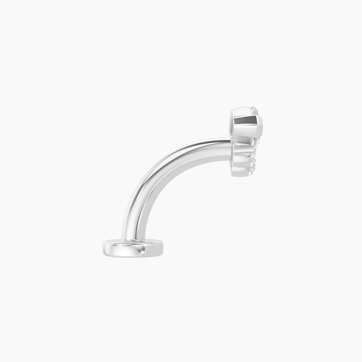 Danu | 18k White Gold 7 mm 8 mm Diamond Floating Navel Piercing