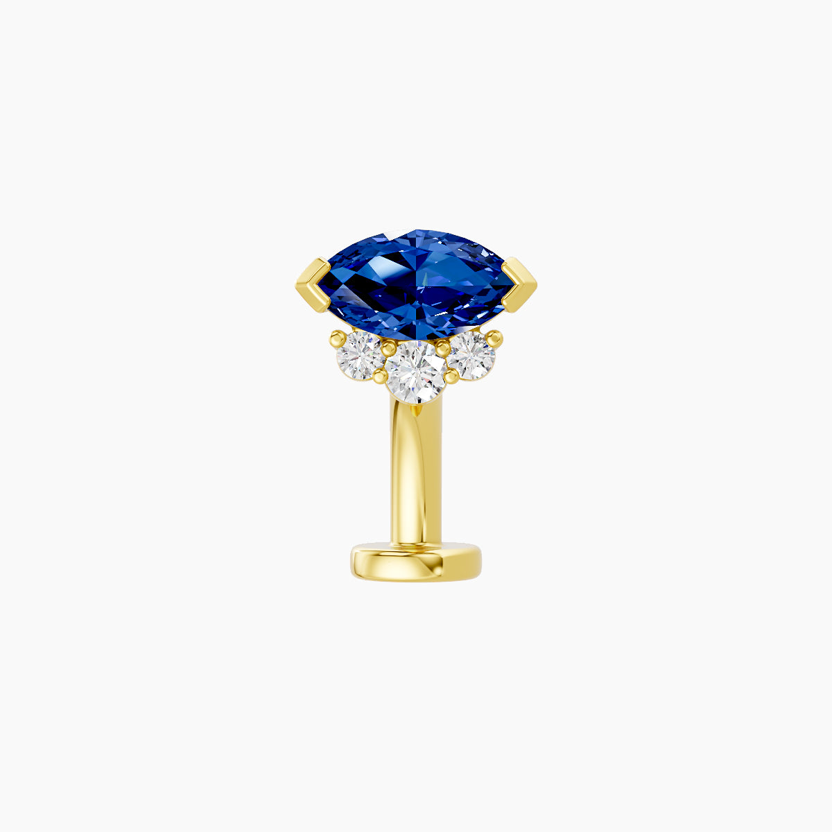 Danu | 18k Yellow Gold 8 mm 7 mm Sapphire & Diamond Floating Navel Piercing
