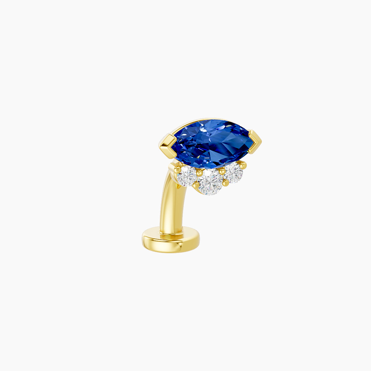 Danu | 18k Yellow Gold 8 mm 7 mm Sapphire & Diamond Floating Navel Piercing