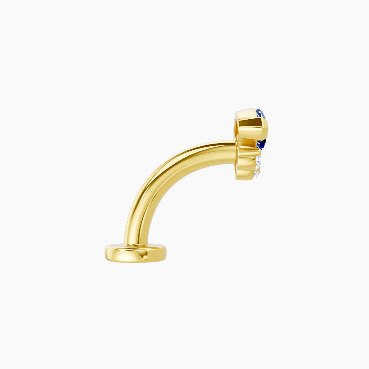 Danu | 18k Yellow Gold 8 mm 7 mm Sapphire & Diamond Floating Navel Piercing
