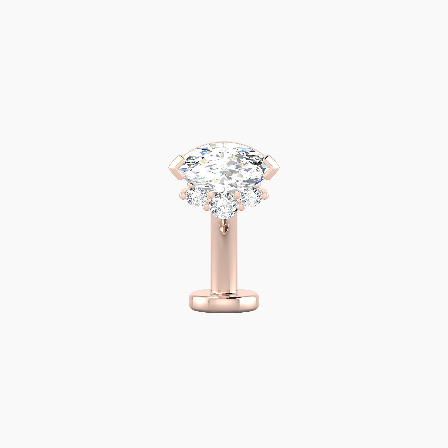 Danu | 18k Rose Gold 7 mm 8 mm Diamond Floating Navel Piercing