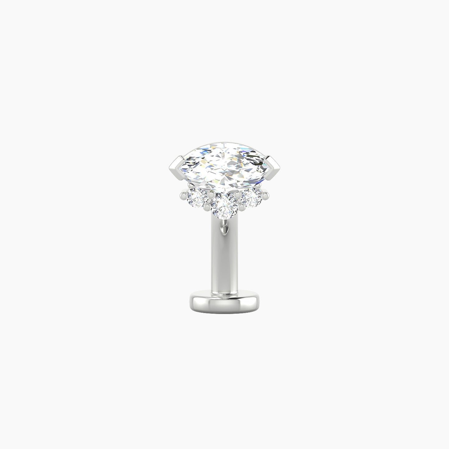 Danu | 18k White Gold 7 mm 8 mm Diamond Floating Navel Piercing