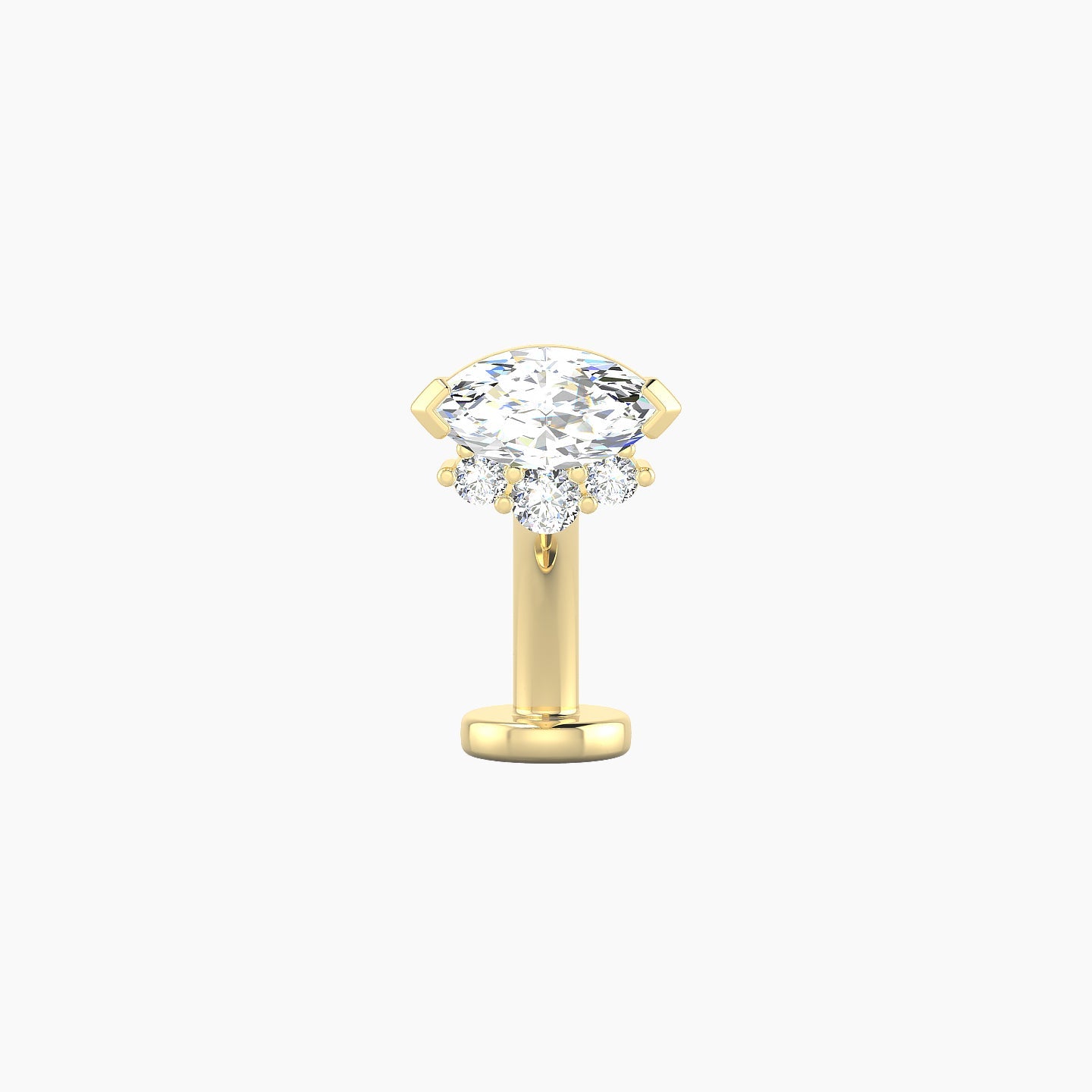 Danu | 18k Yellow Gold 7 mm 8 mm Diamond Floating Navel Piercing