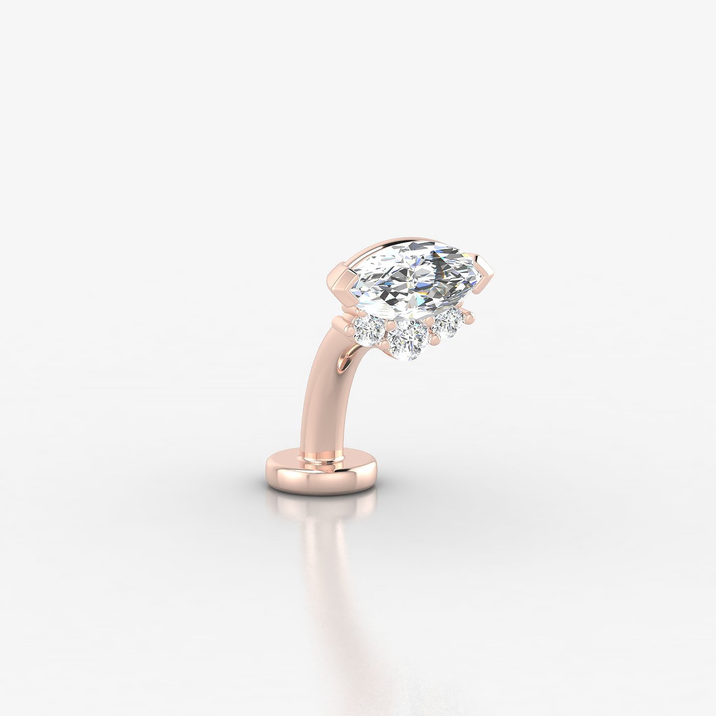 Danu | 18k Rose Gold 7 mm 8 mm Diamond Floating Navel Piercing