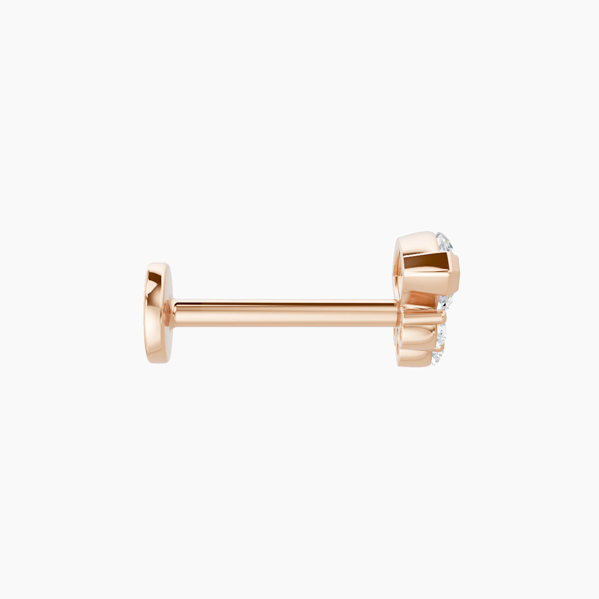 Danu | 18k Rose Gold 7 mm 8 mm Diamond Nose Piercing