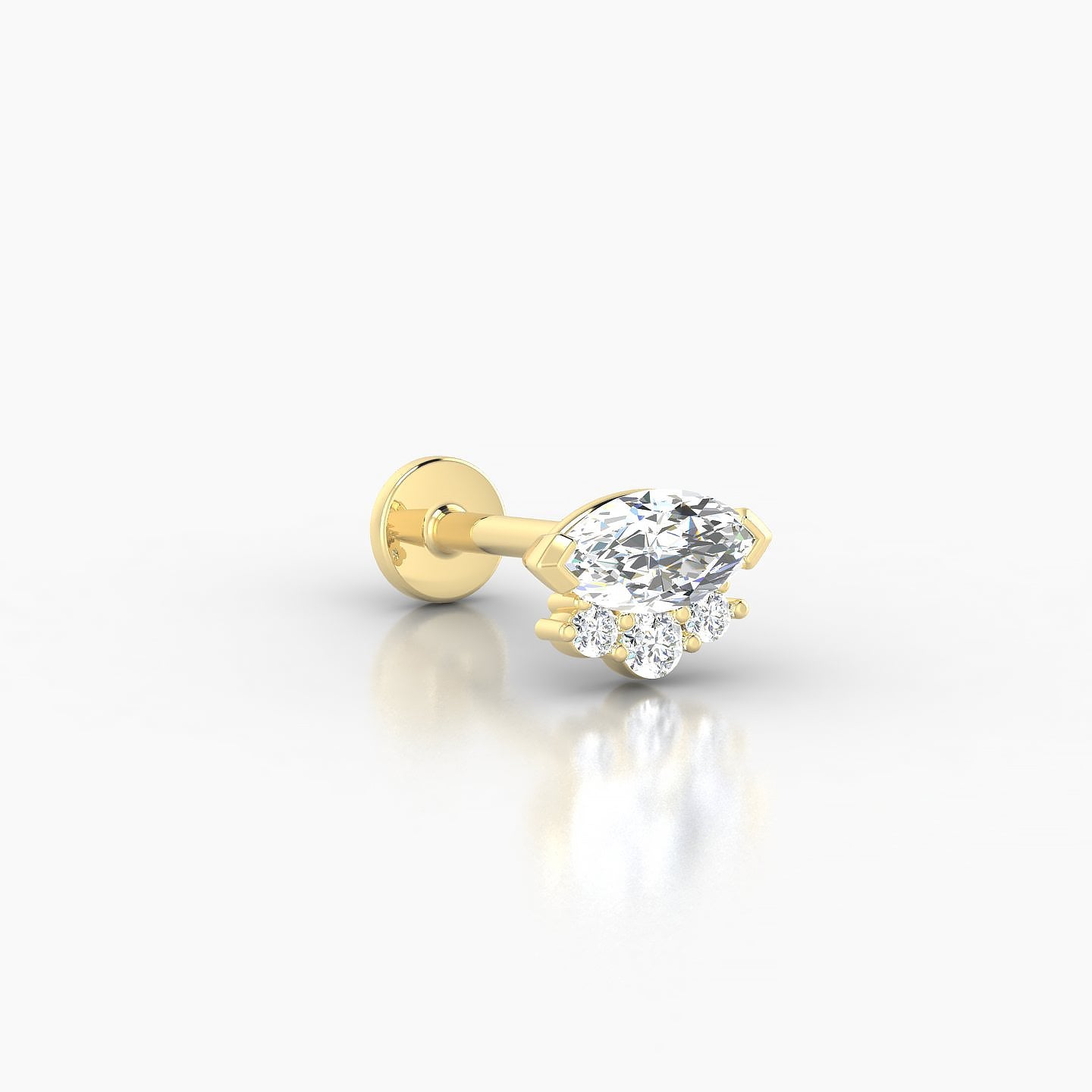 Danu | 18k Yellow Gold 7 mm 8 mm Diamond Nostril Piercing