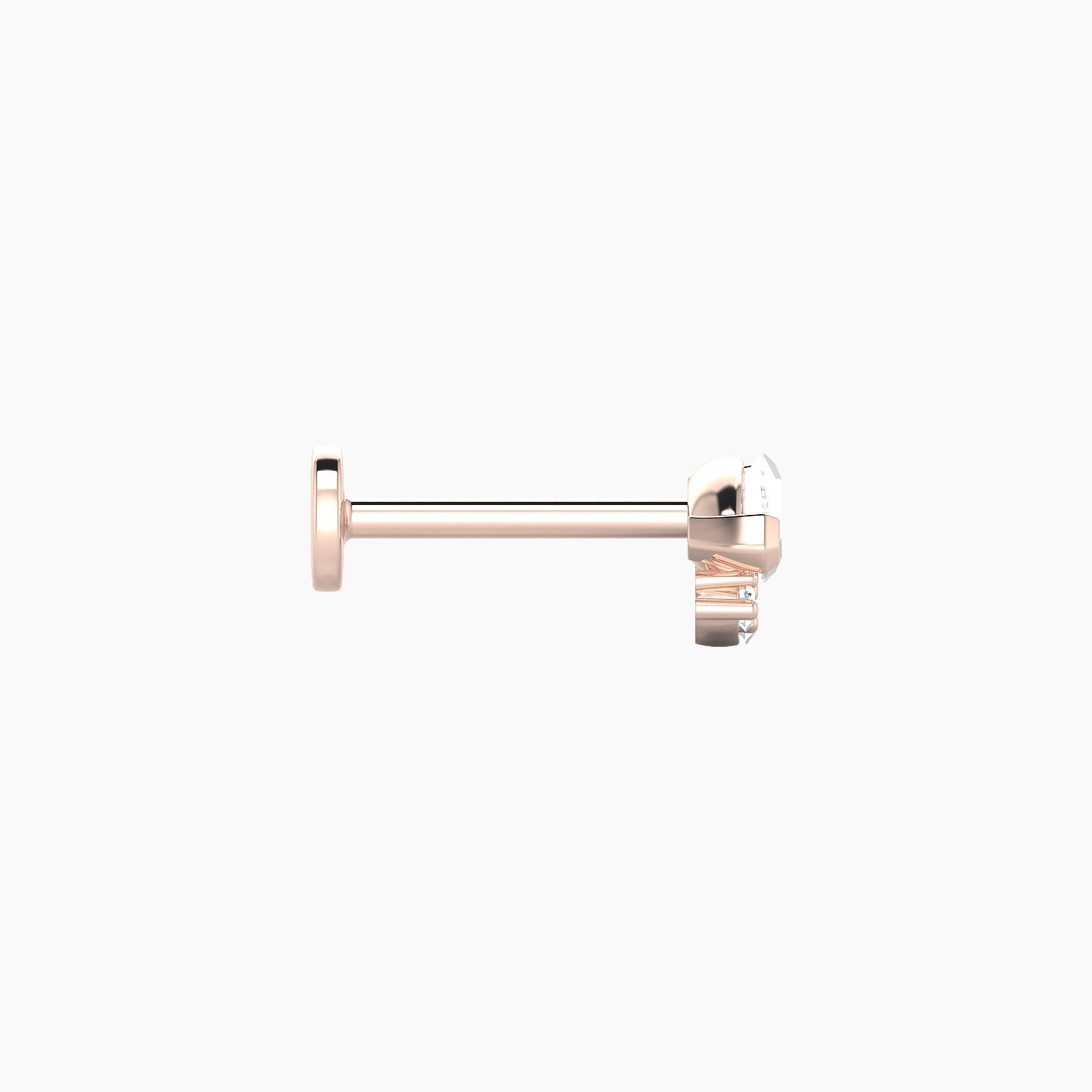 Danu | 18k Rose Gold 7 mm 8 mm Diamond Nostril Piercing