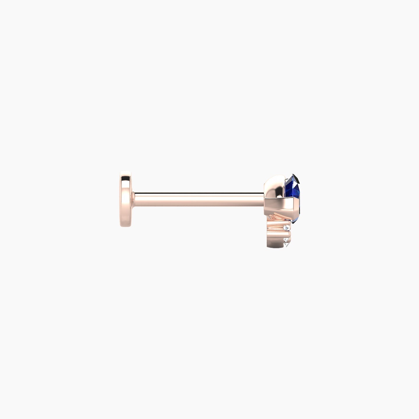 Danu | 18k Rose Gold 8 mm 7 mm Sapphire & Diamond Nostril Piercing