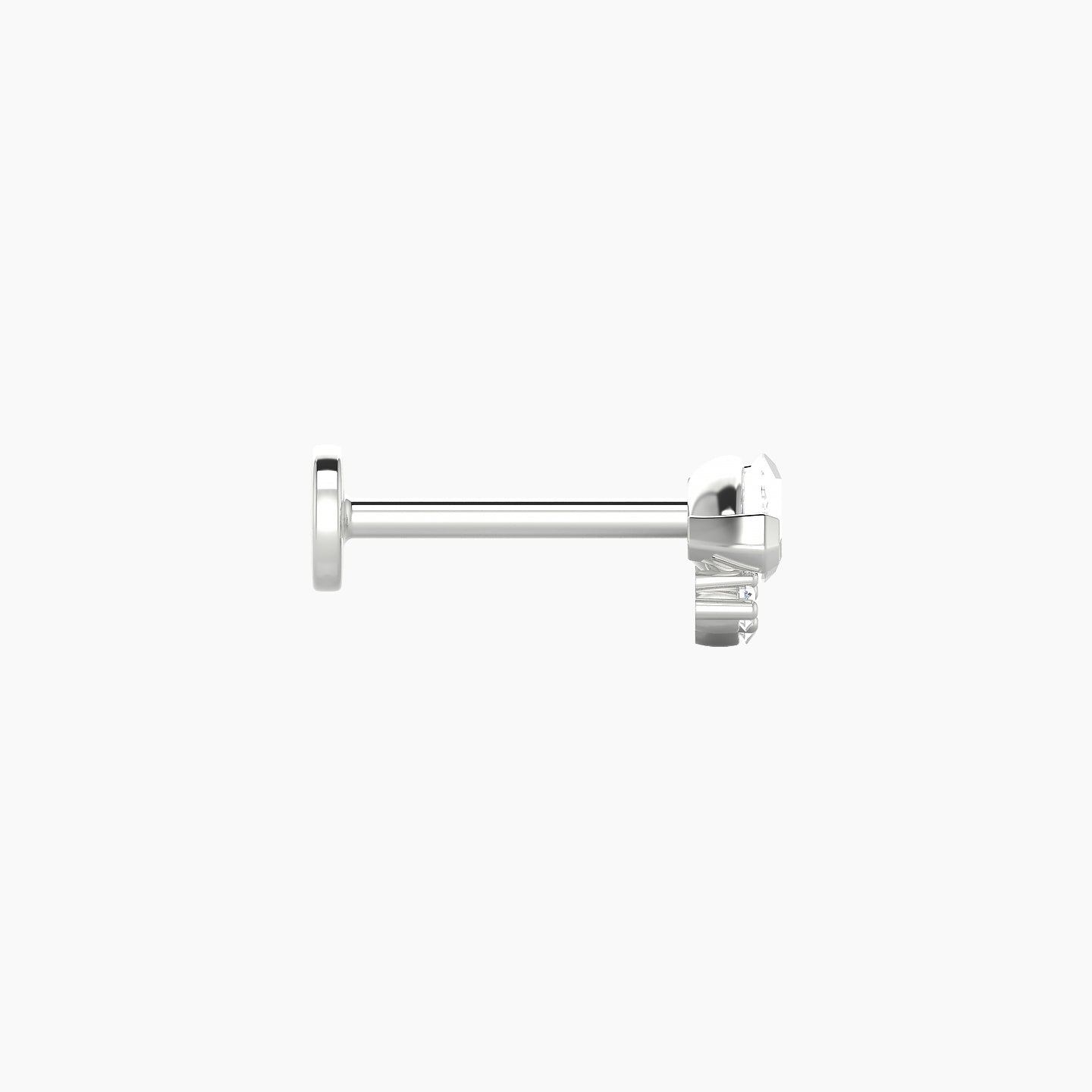 Danu | 18k White Gold 7 mm 8 mm Diamond Nostril Piercing