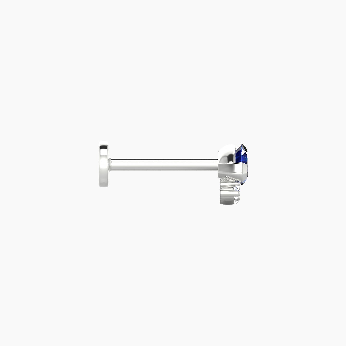 Danu | 18k White Gold 8 mm 7 mm Sapphire & Diamond Nostril Piercing