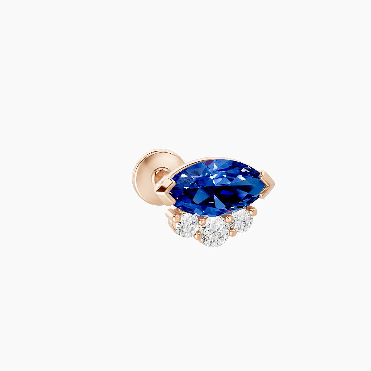 Danu | 18k Rose Gold 8 mm 7 mm Sapphire & Diamond Piercing