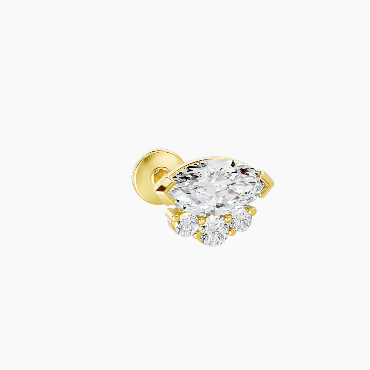 Danu | 18k Yellow Gold 7 mm 8 mm Diamond Piercing
