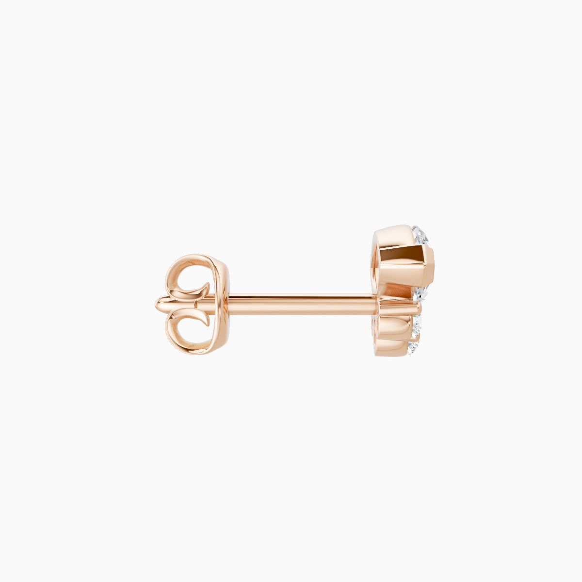 Danu | 18k Rose Gold 7 mm Diamond Earring