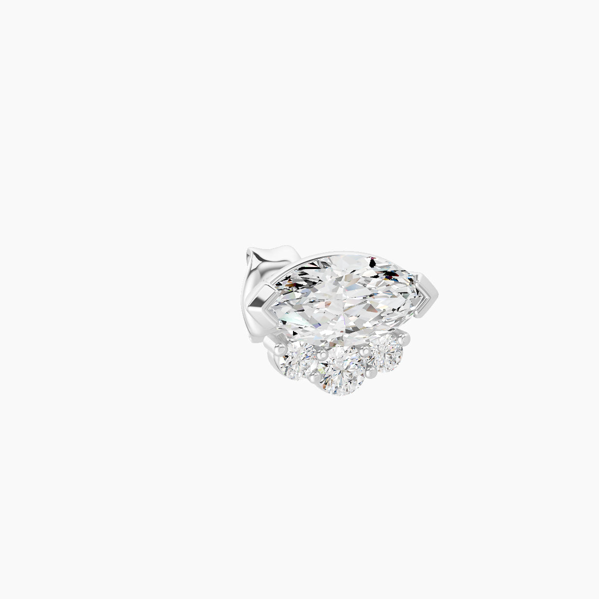 Danu | 18k White Gold 7 mm Diamond Earring