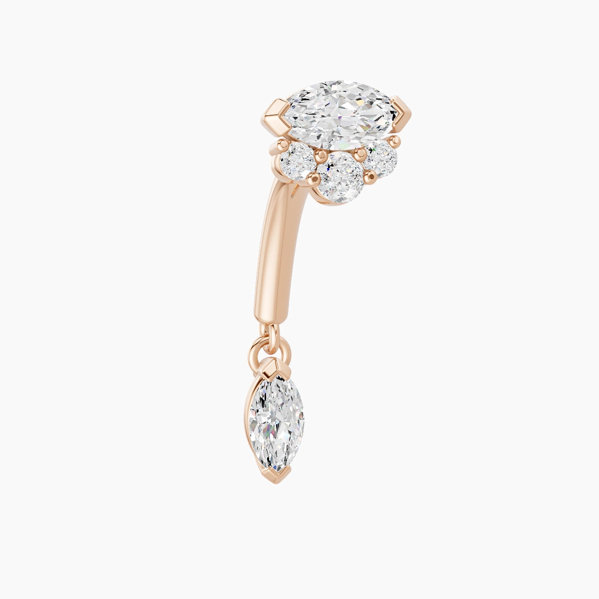 Danu | 18k Rose Gold 8 mm Diamond Rook Piercing