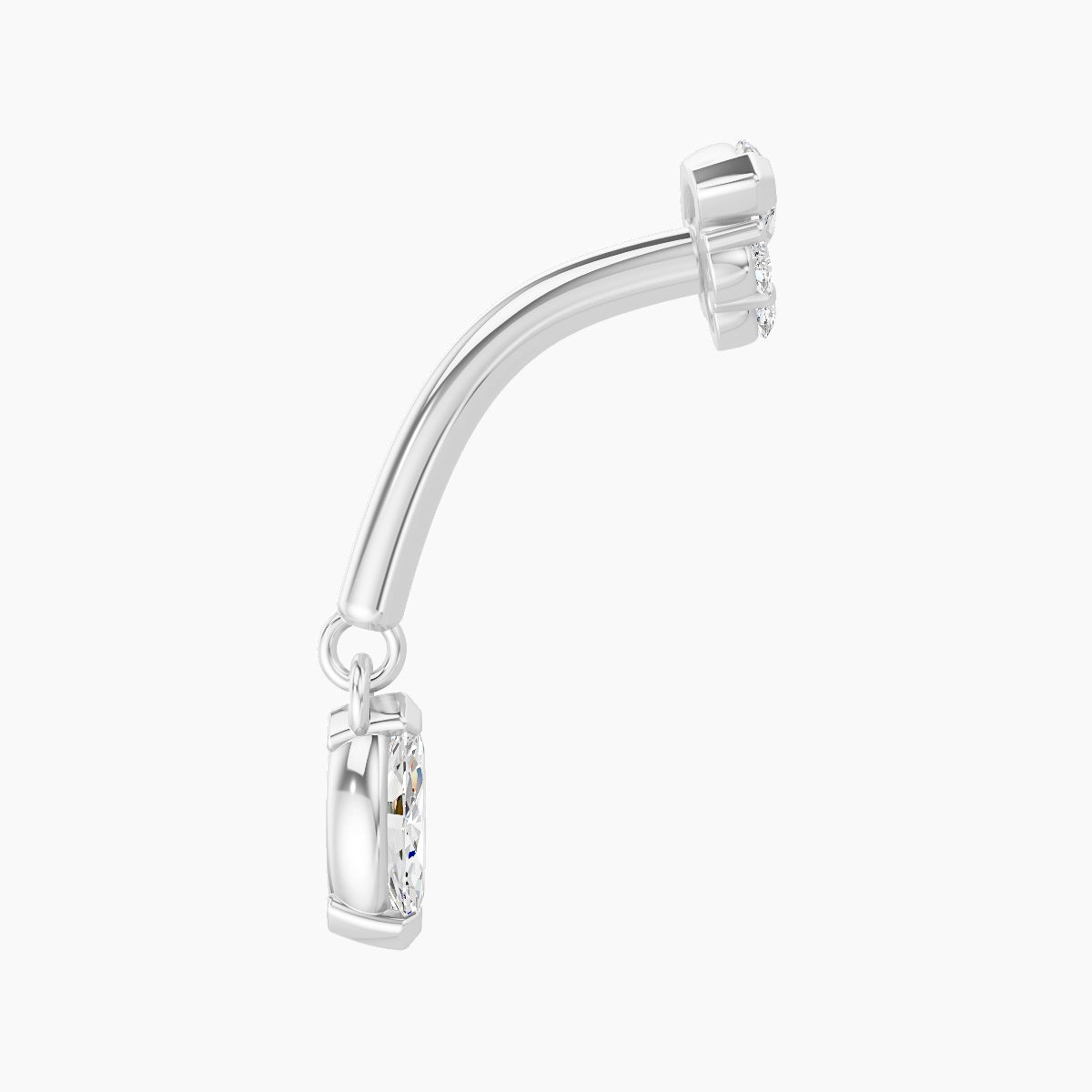 Danu | 18k White Gold 8 mm Diamond Rook Piercing