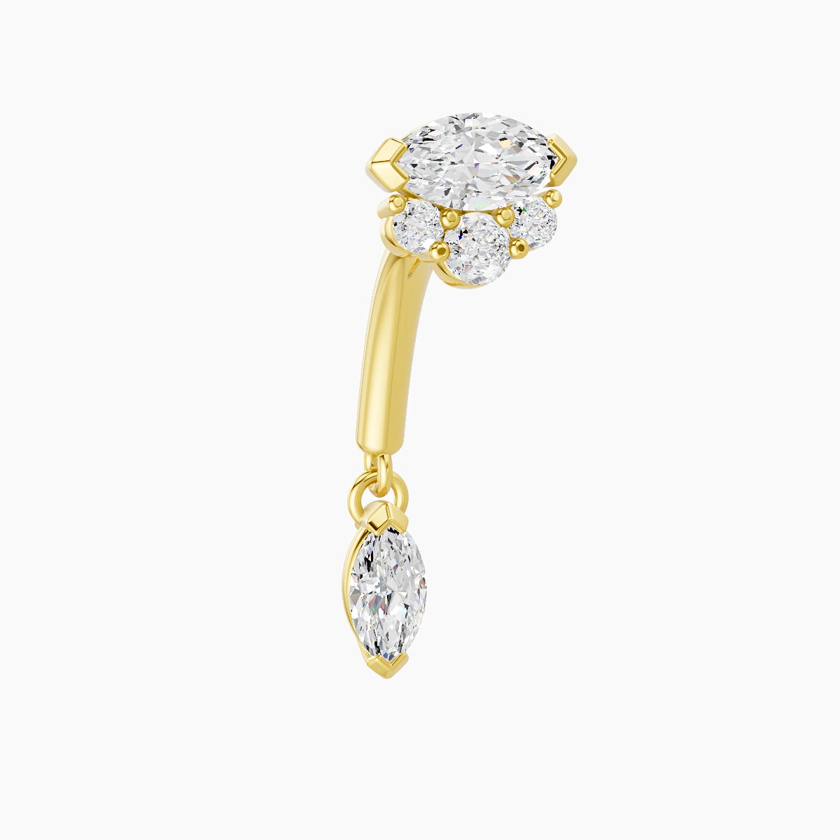 Danu | 18k Yellow Gold 8 mm Diamond Rook Piercing