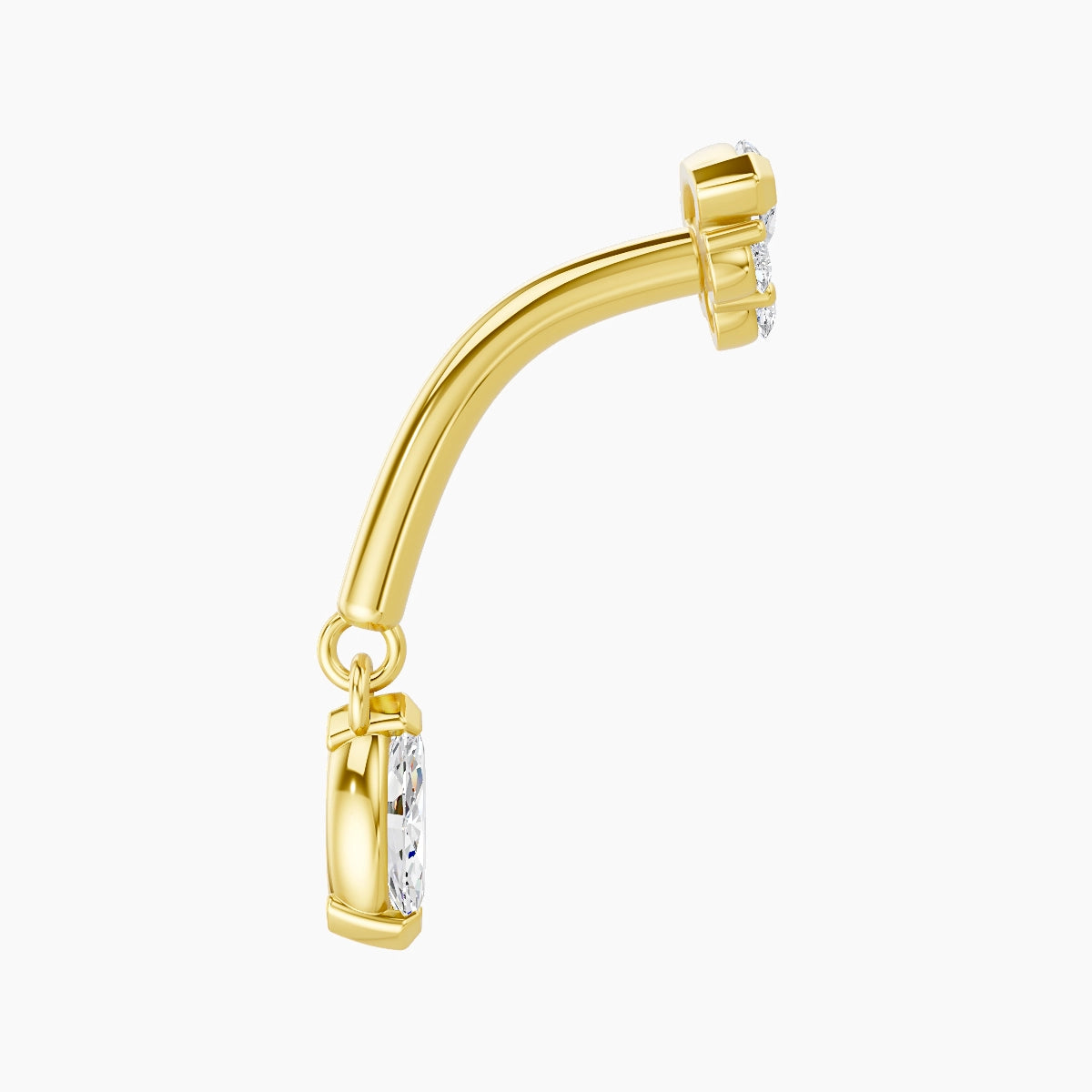 Danu | 18k Yellow Gold 8 mm Diamond Rook Piercing