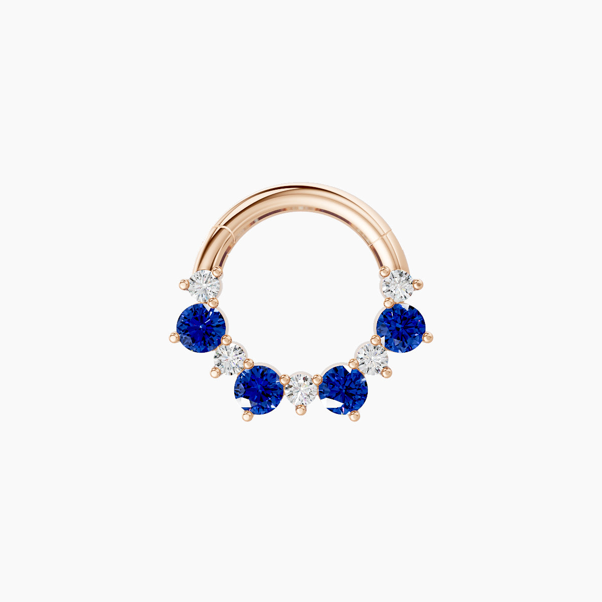 Daphne | 18k Rose Gold 6.5 mm Sapphire & Diamond Daith Piercing