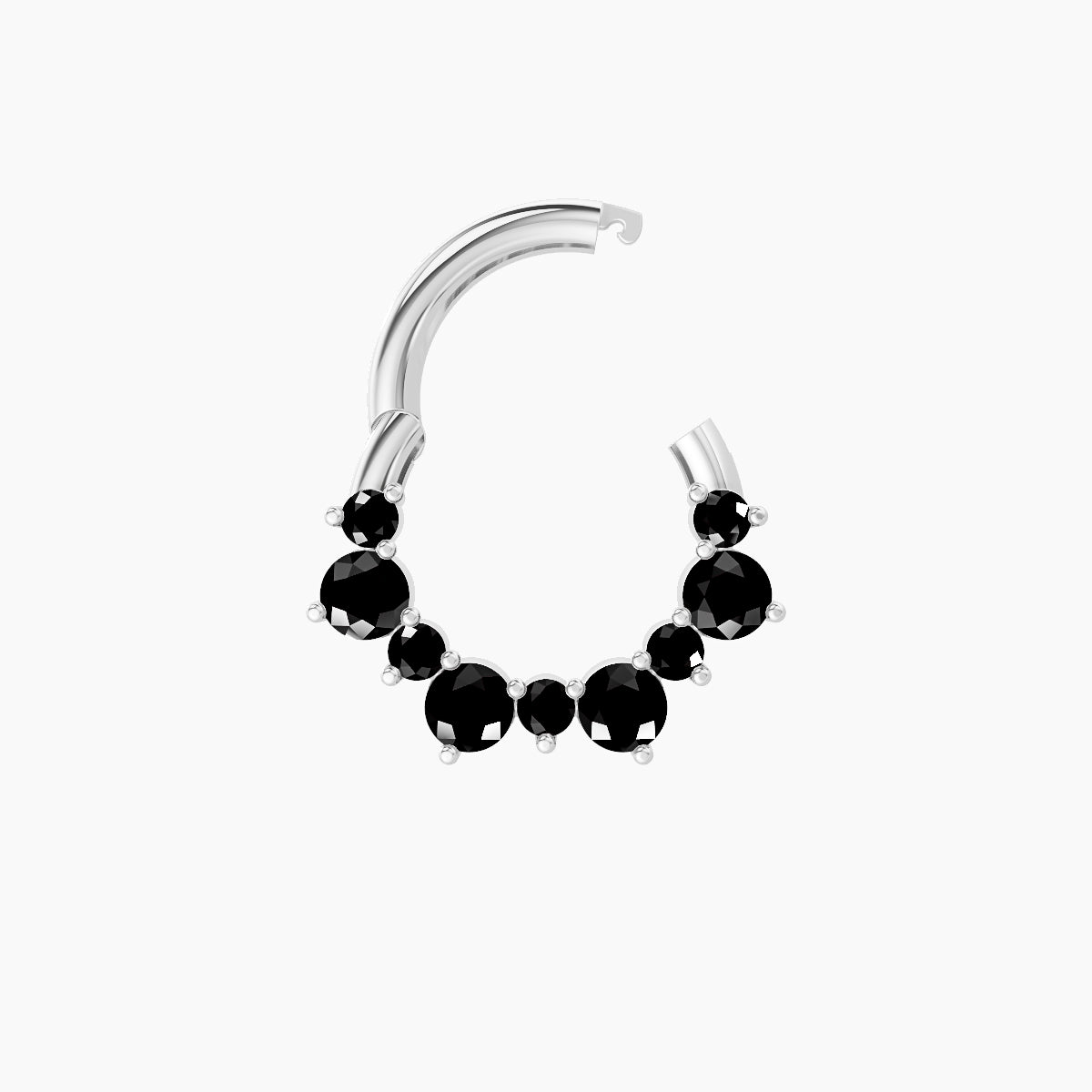 Daphne | 18k White Gold 6.5 mm Black Diamond Daith Piercing