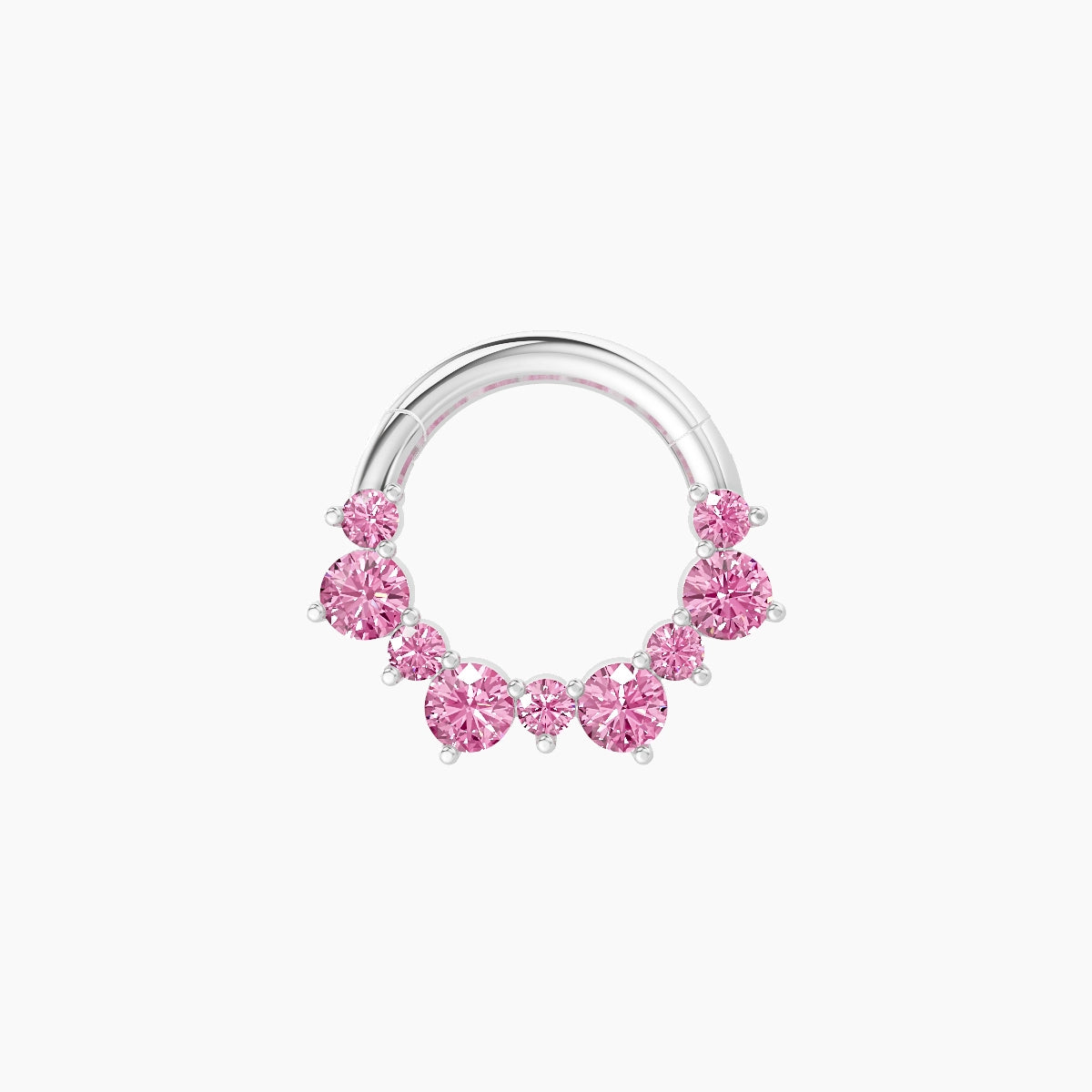 Daphne | 18k White Gold 6.5 mm Pink Sapphire Daith Piercing