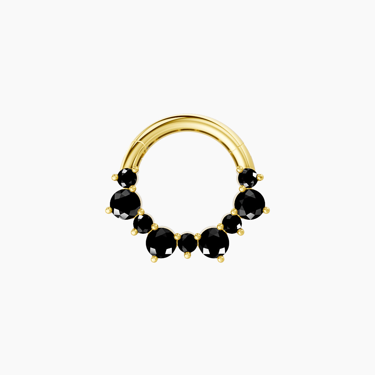 Daphne | 18k Yellow Gold 6.5 mm Black Diamond Daith Piercing