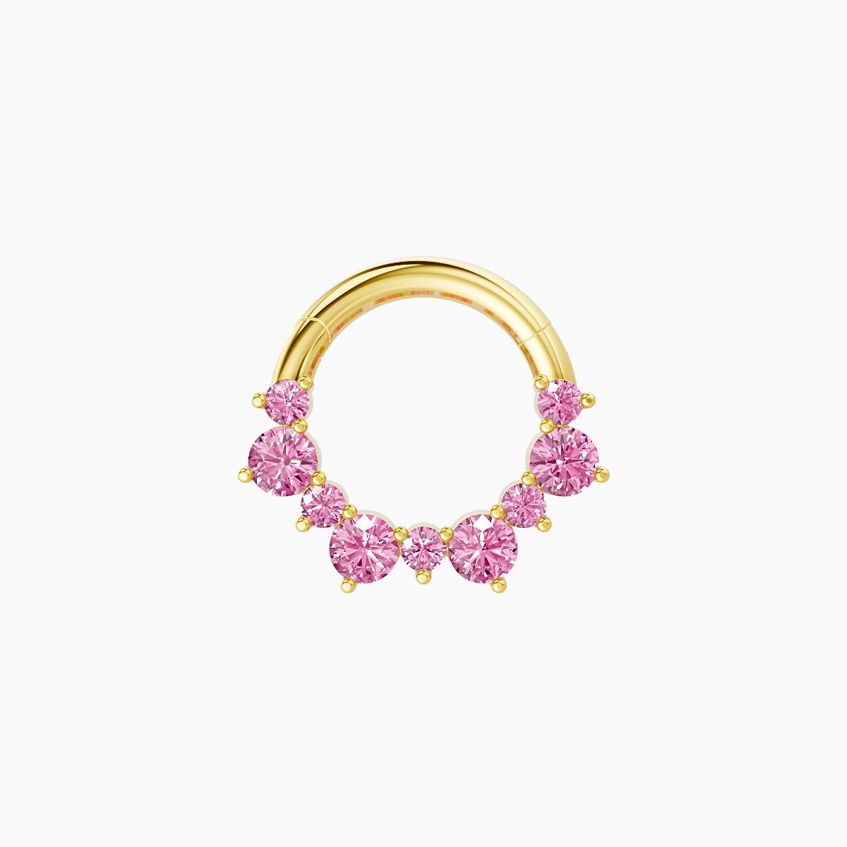 Daphne | 18k Yellow Gold 6.5 mm Pink Sapphire Daith Piercing