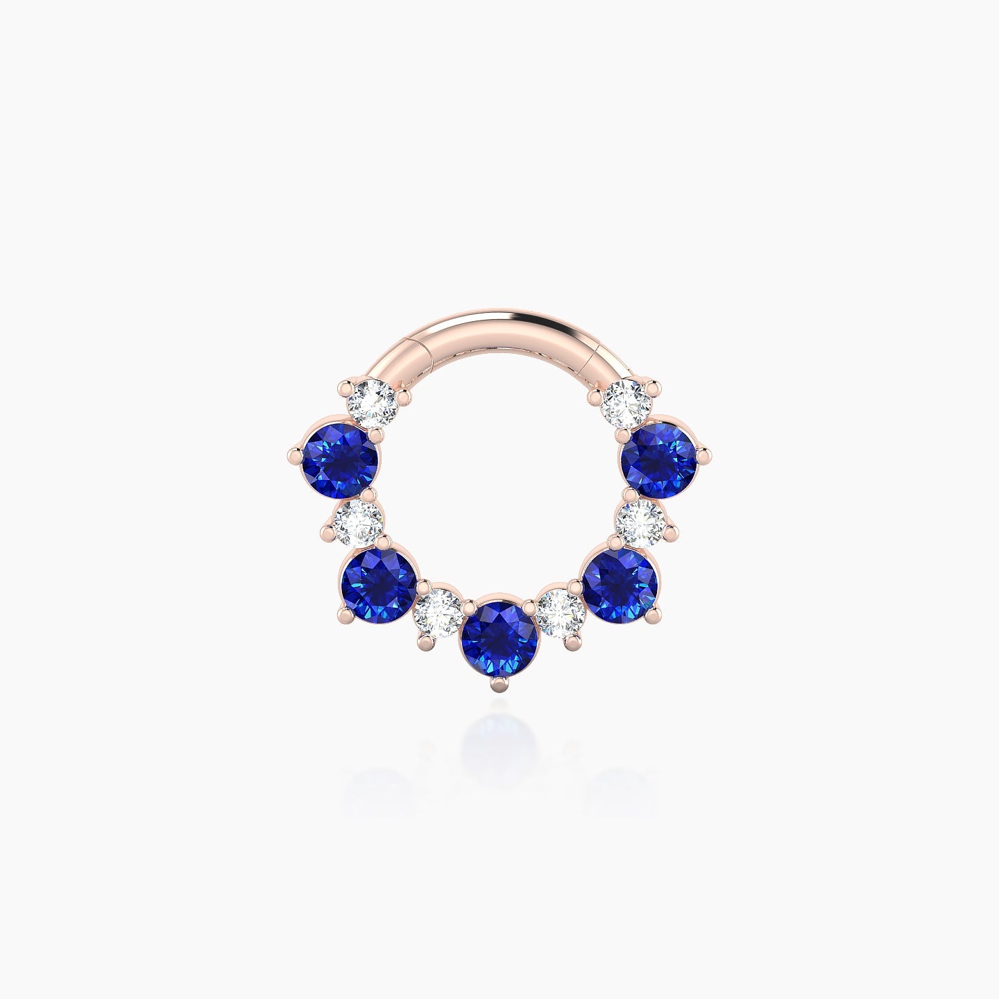 Daphne | 18k Rose Gold 6.5 mm Sapphire & Diamond Daith Piercing