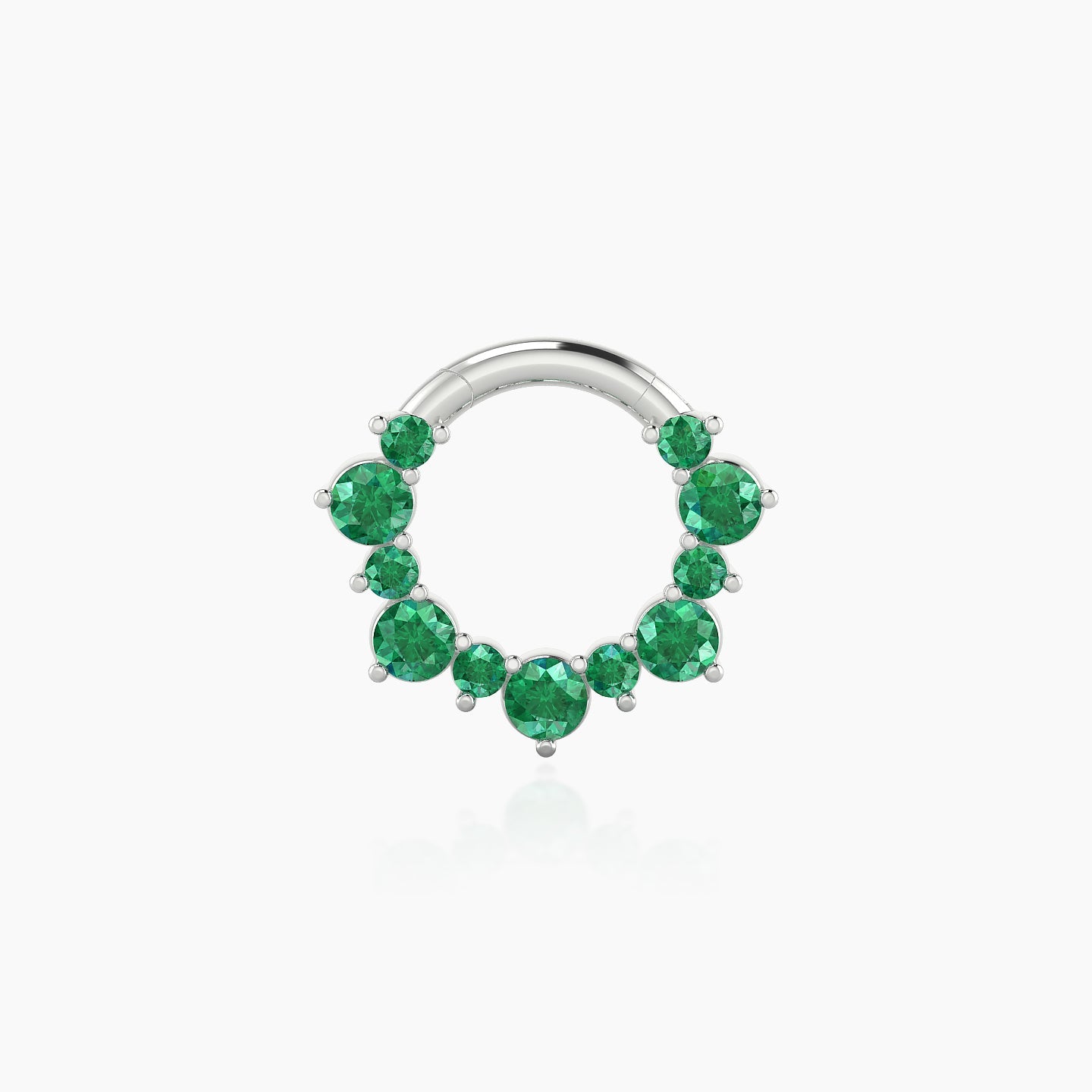 Daphne | 18k White Gold 6.5 mm Emerald Daith Piercing