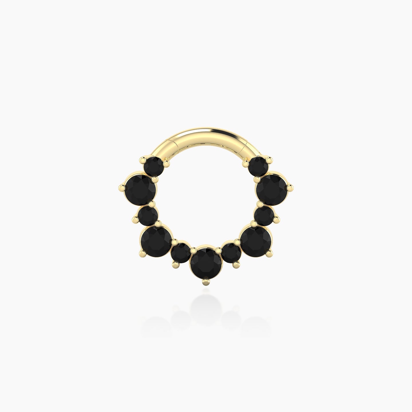 Daphne | 18k Yellow Gold 6.5 mm Black Diamond Daith Piercing