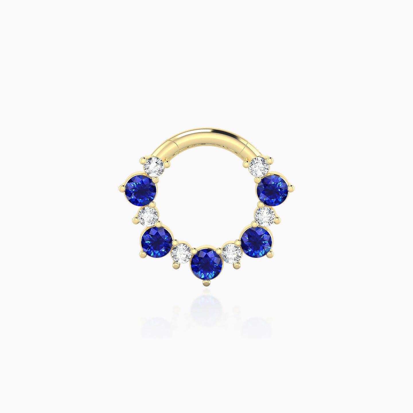 Daphne | 18k Yellow Gold 6.5 mm Sapphire & Diamond Daith Piercing