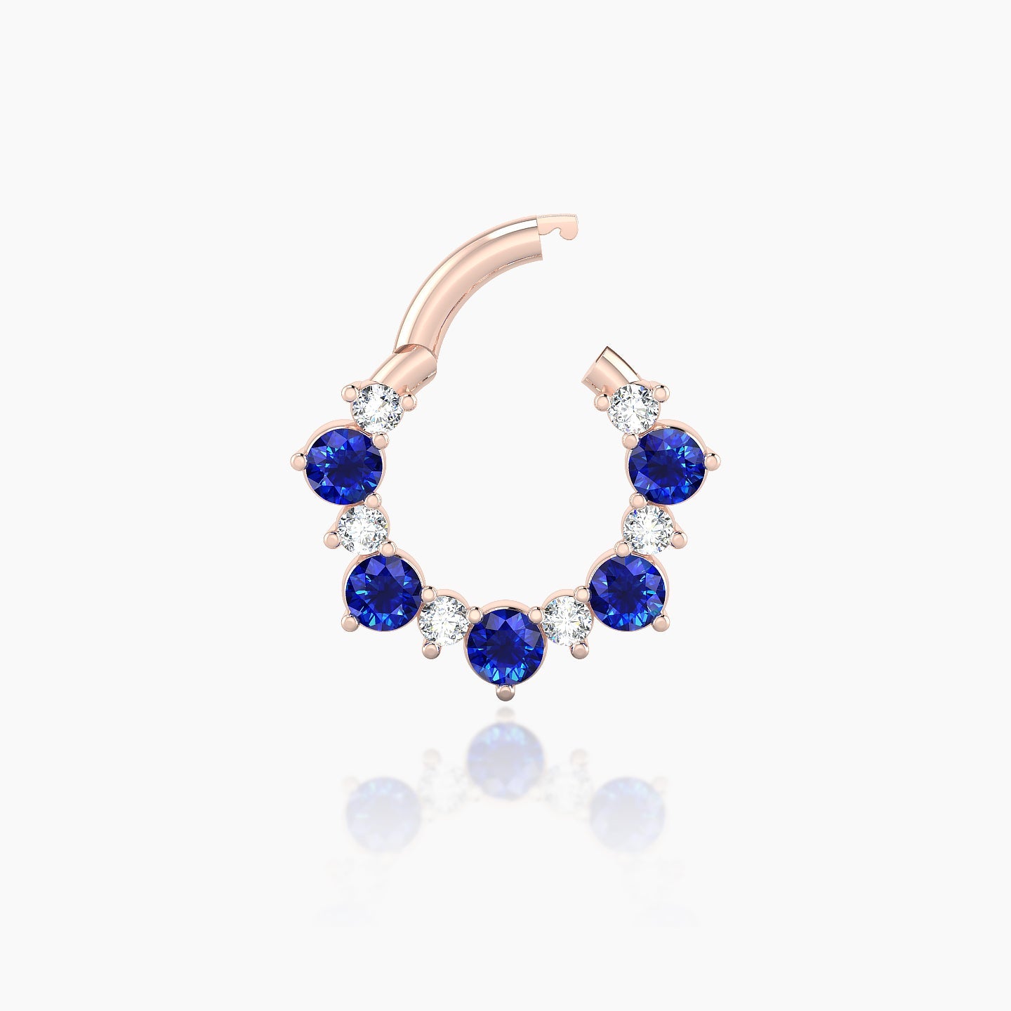 Daphne | 18k Rose Gold 6.5 mm Sapphire & Diamond Daith Piercing