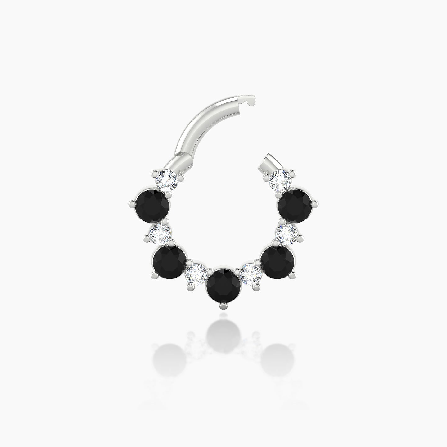 Daphne | 18k White Gold 6.5 mm Black Diamond & Diamond Daith Piercing