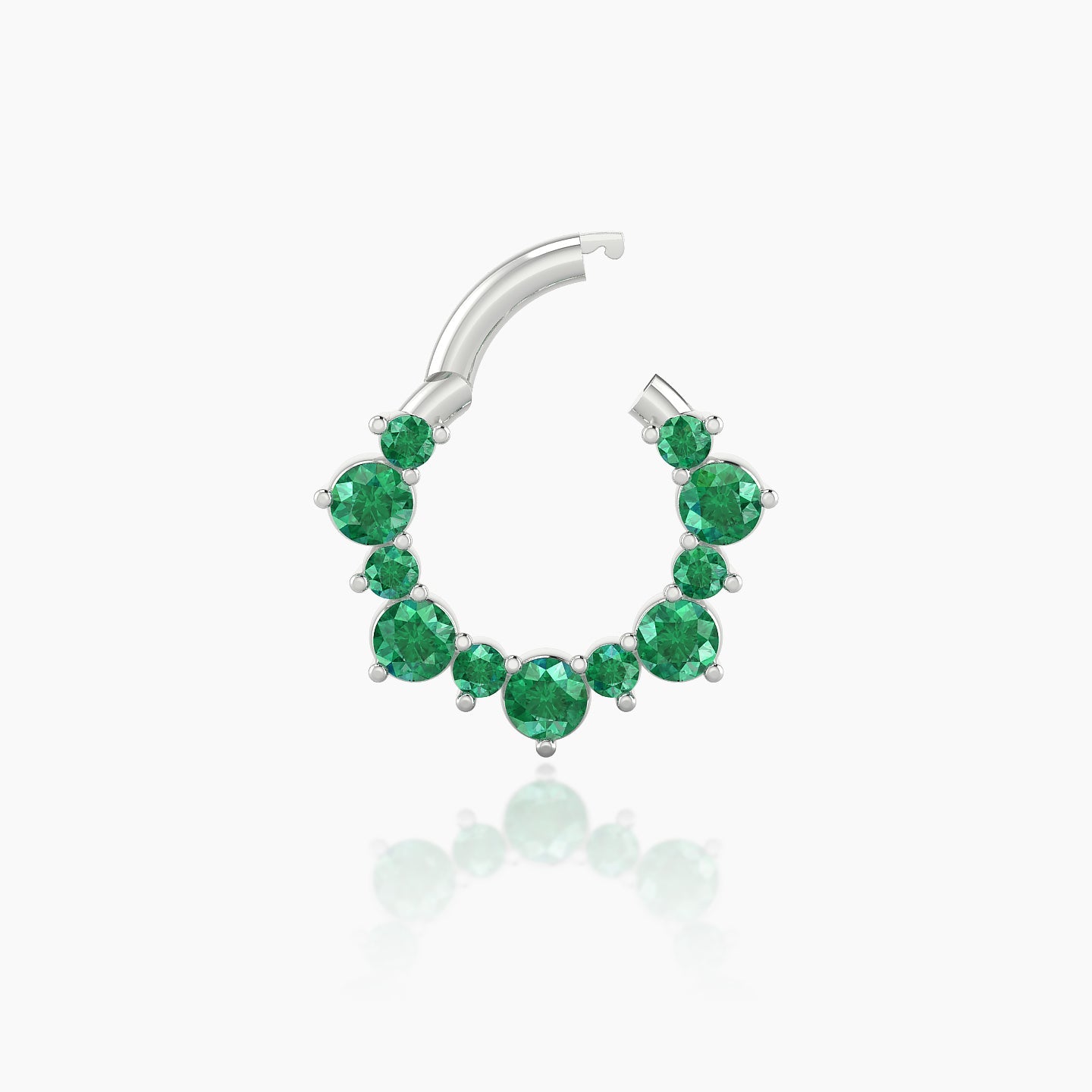 Daphne | 18k White Gold 6.5 mm Emerald Daith Piercing