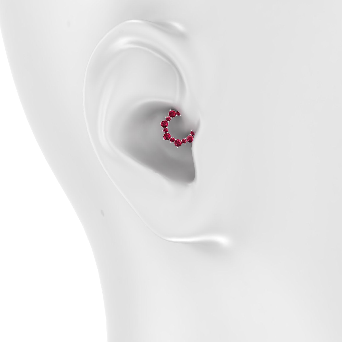 Daphne | 18k White Gold 6.5 mm Ruby Daith Piercing