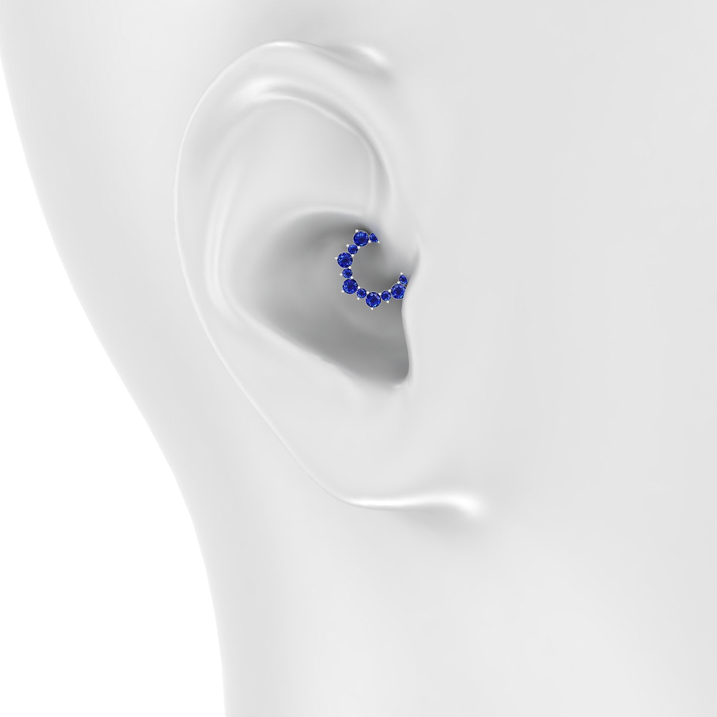 Daphne | 18k White Gold 6.5 mm Sapphire Daith Piercing