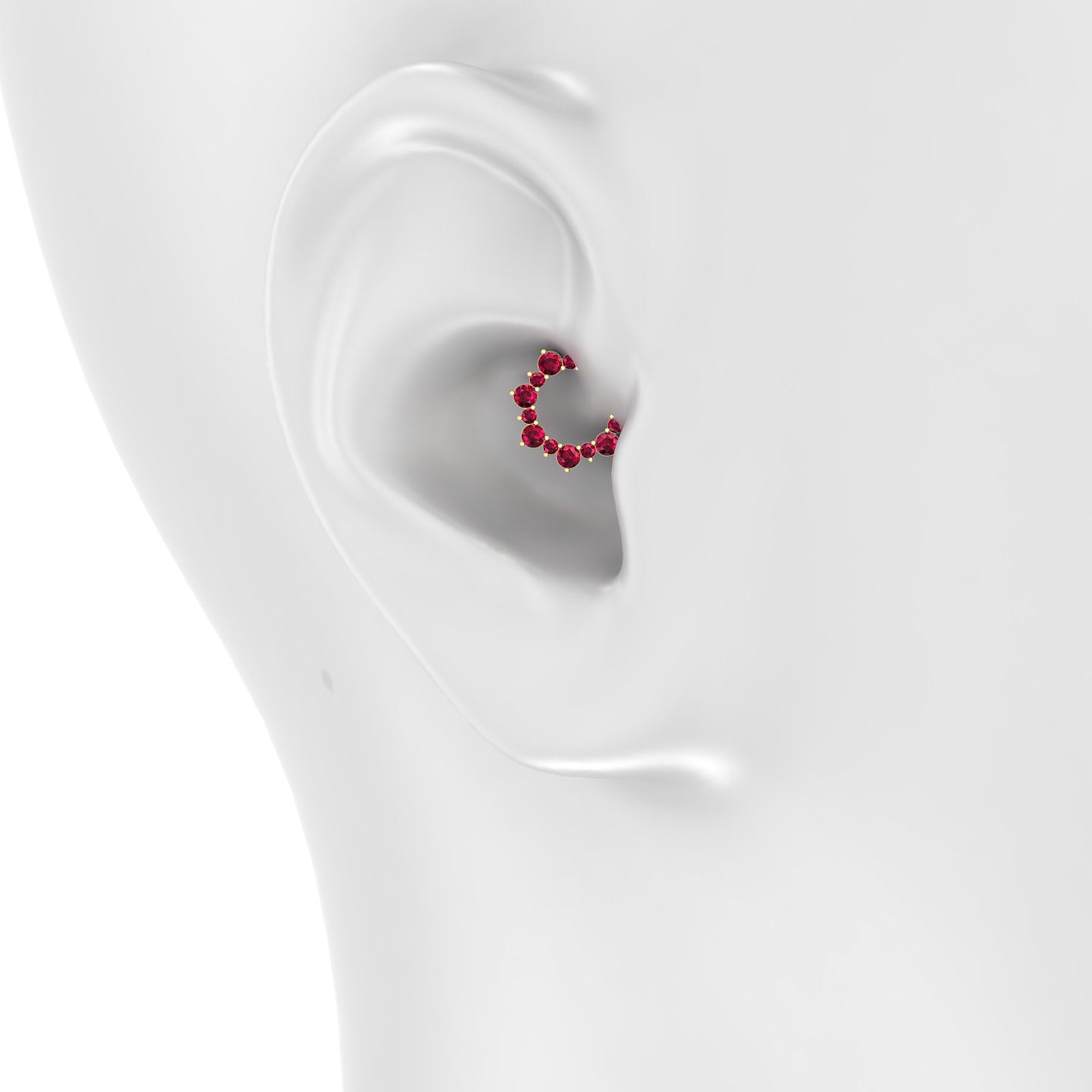 Daphne | 18k Yellow Gold 6.5 mm Ruby Daith Piercing