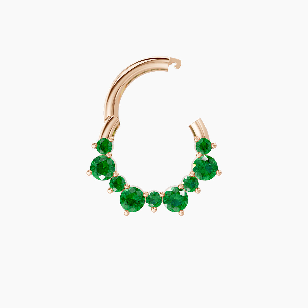 Daphne | 18k Rose Gold 6.5 mm Emerald Septum Piercing