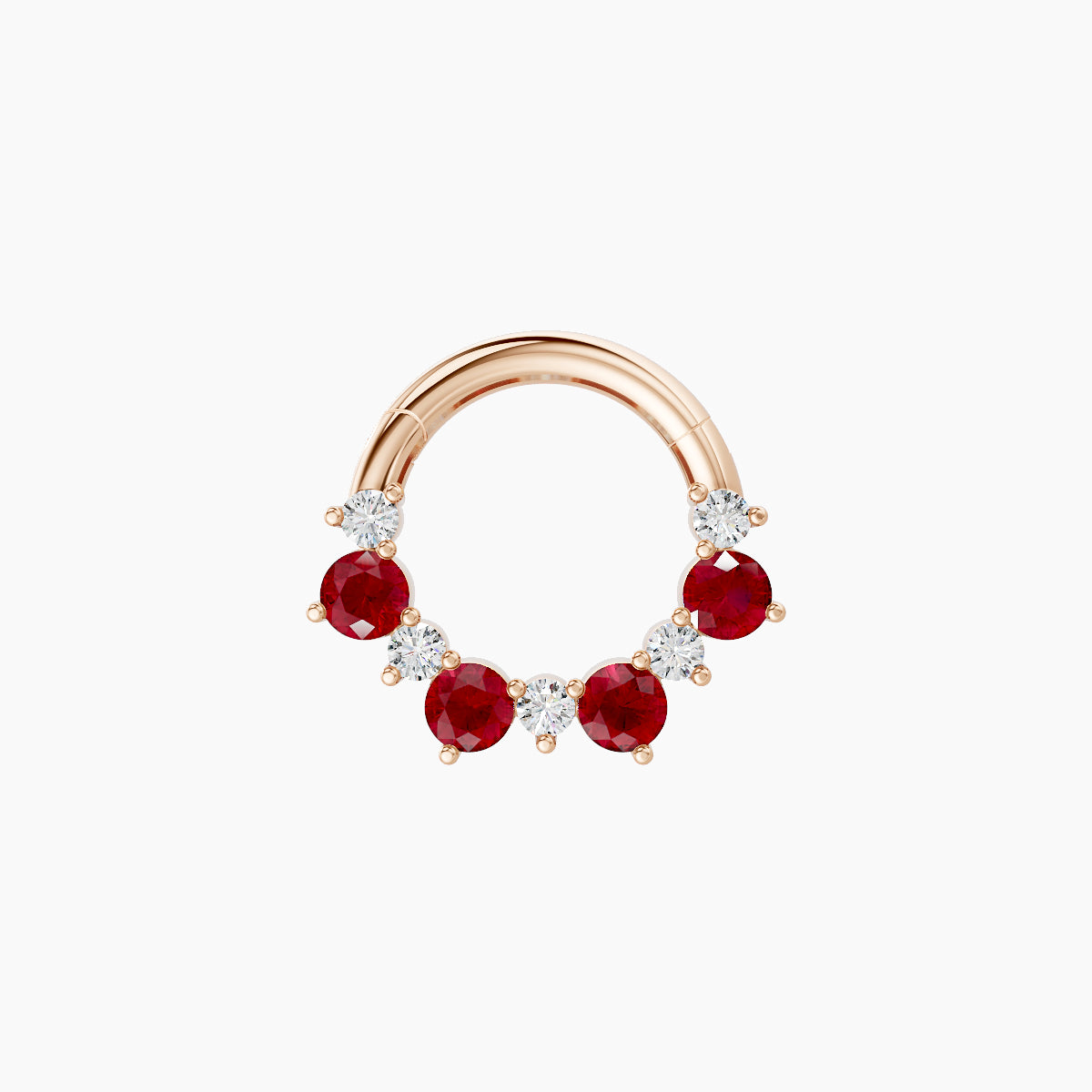 Daphne | 18k Rose Gold 6.5 mm Ruby & Diamond Septum Piercing