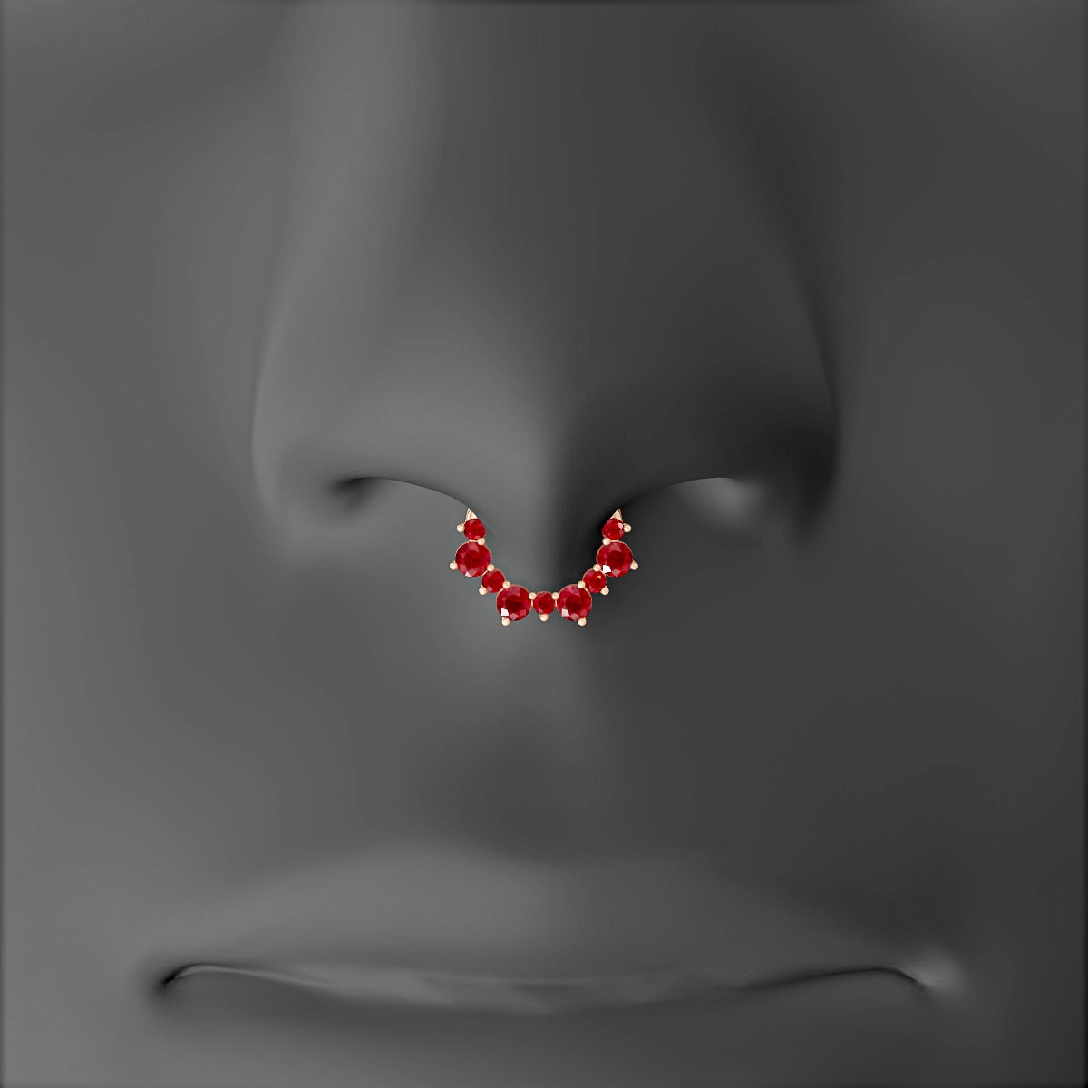 Daphne | 18k Rose Gold 6.5 mm Ruby & Diamond Septum Piercing