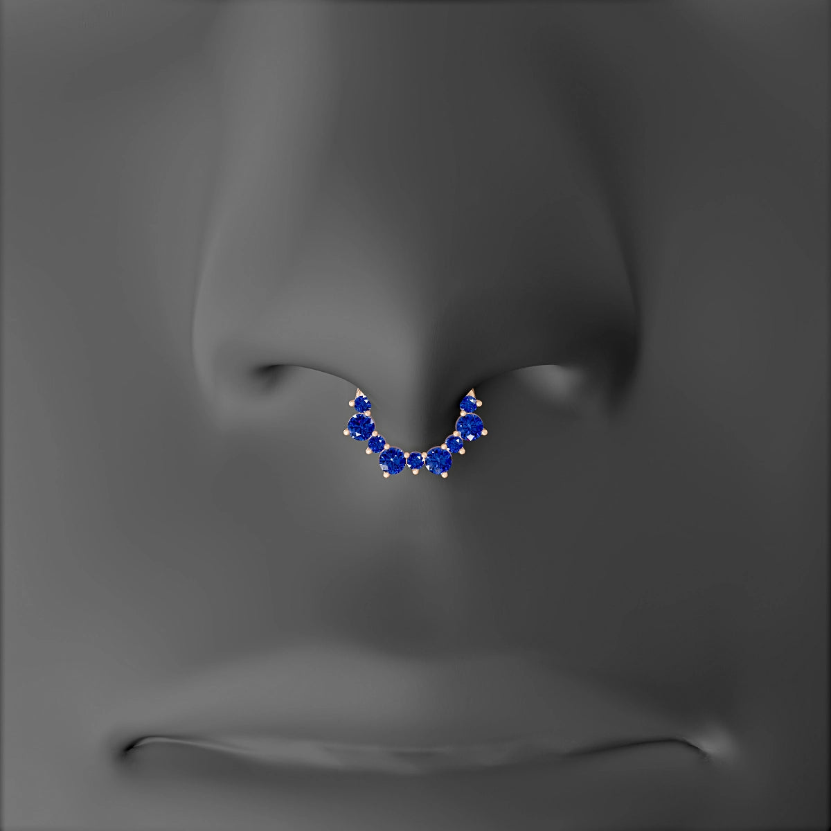 Daphne | 18k Rose Gold 6.5 mm Sapphire & Diamond Septum Piercing