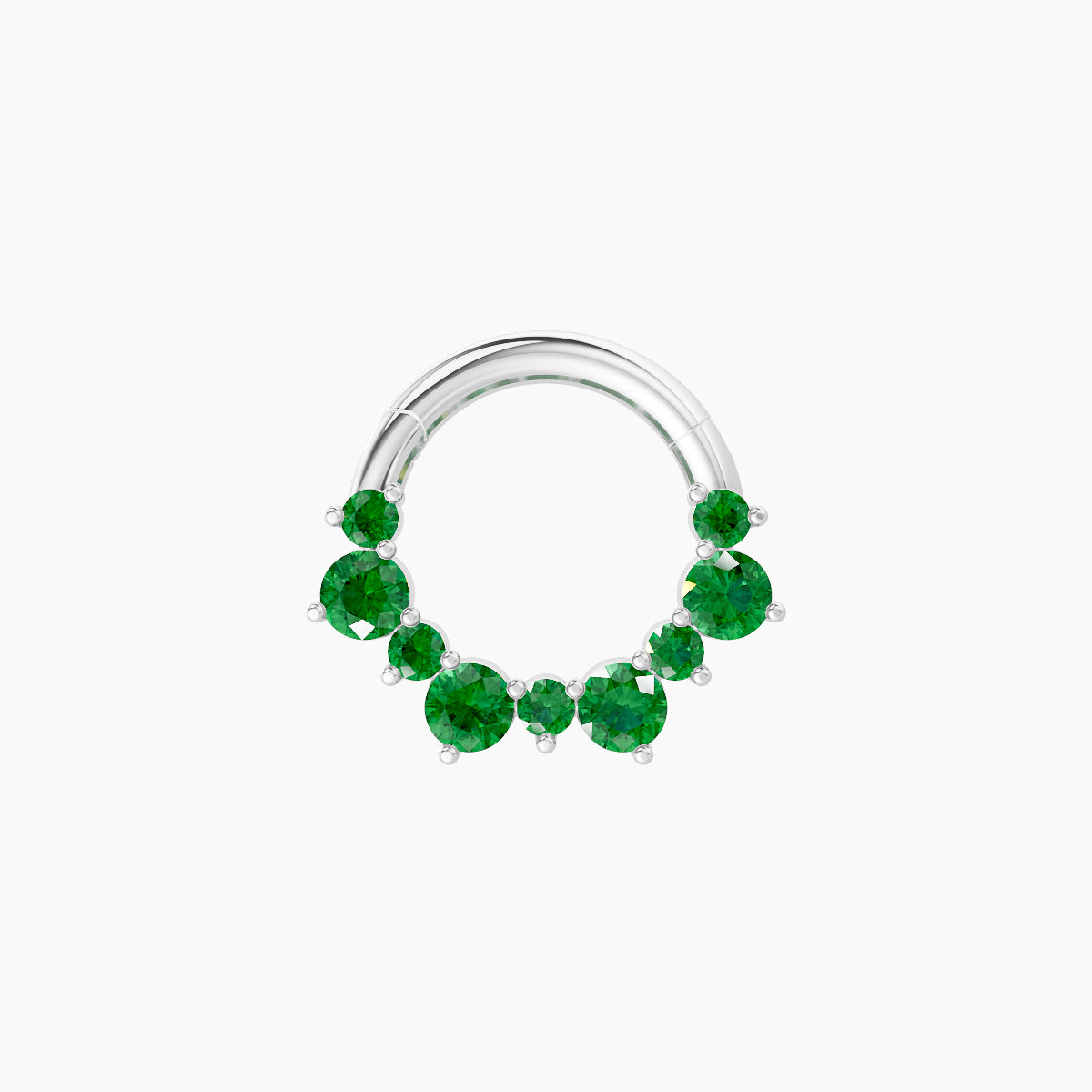 Daphne | 18k White Gold 6.5 mm Emerald Septum Piercing