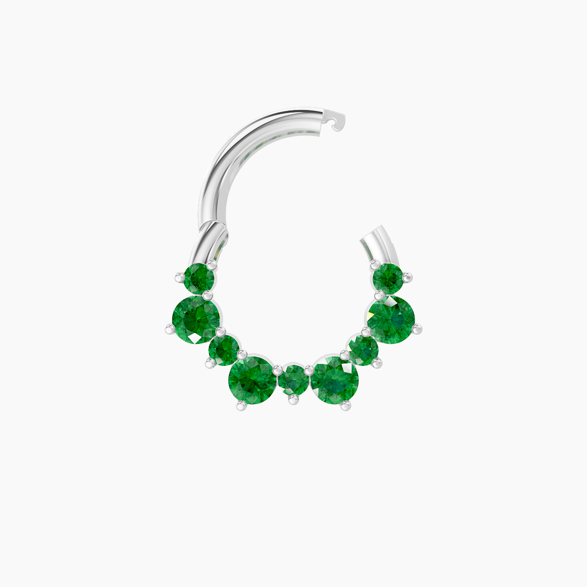 Daphne | 18k White Gold 6.5 mm Emerald Septum Piercing