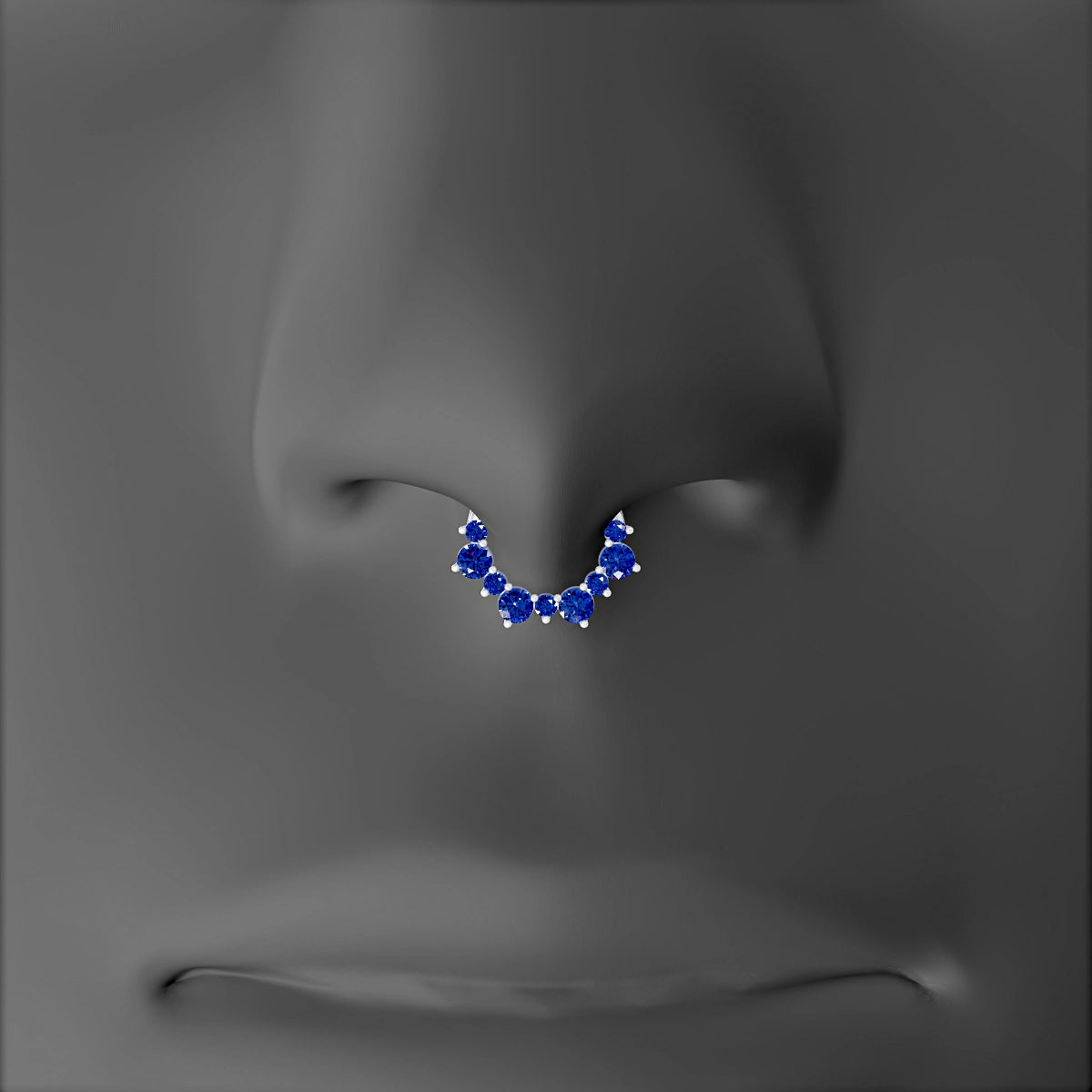 Daphne | 18k White Gold 6.5 mm Sapphire Septum Piercing