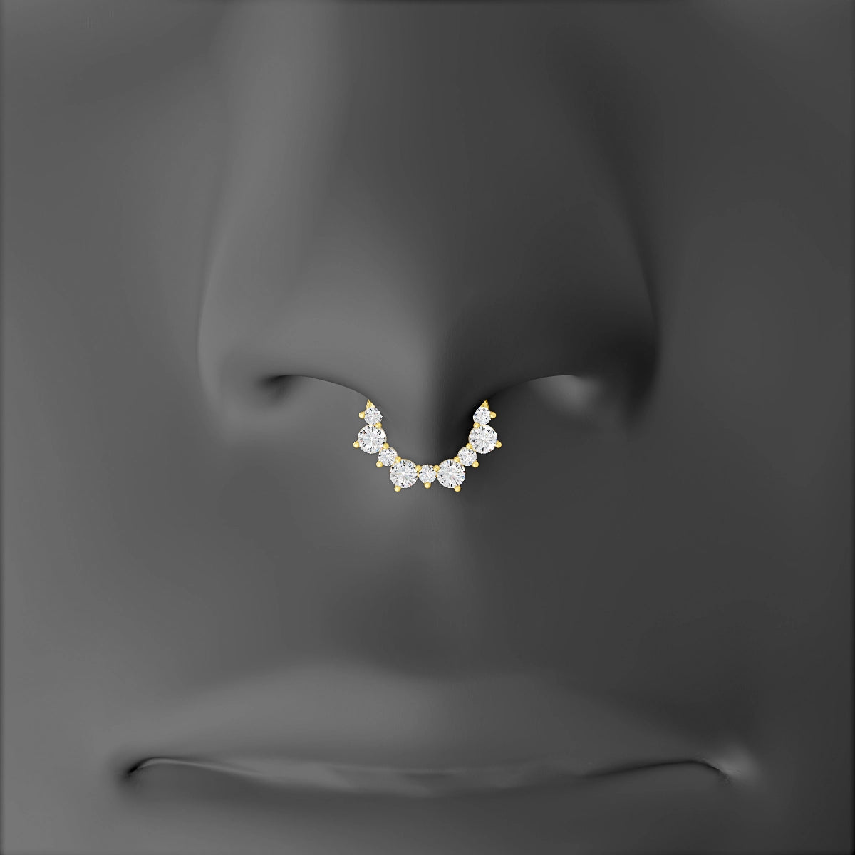 Daphne | 18k Yellow Gold 6.5 mm Diamond Septum Piercing