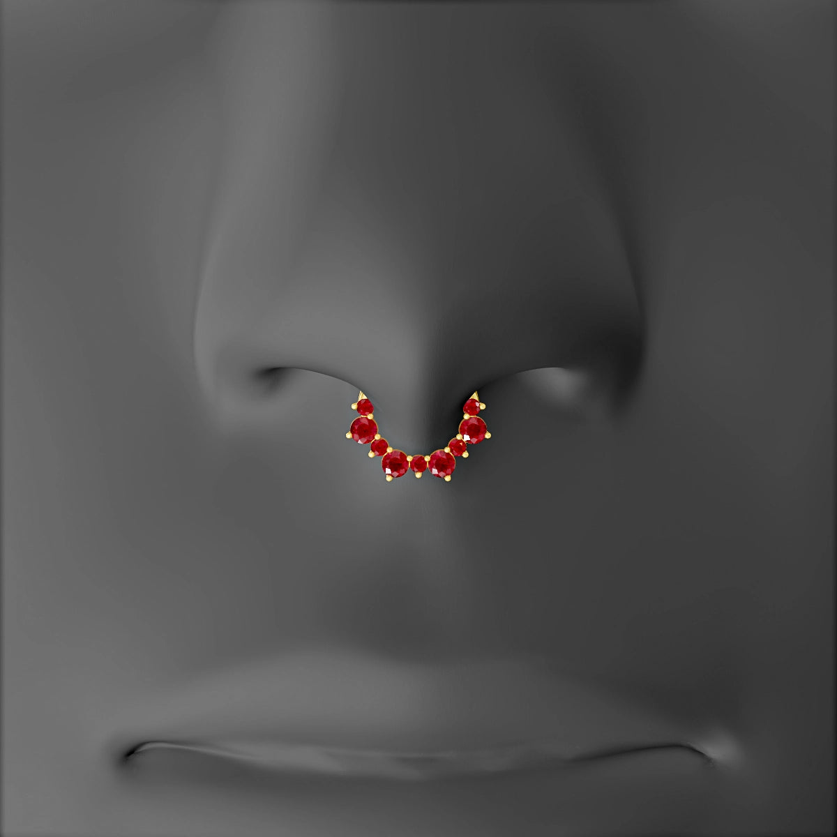 Daphne | 18k Yellow Gold 6.5 mm Ruby Septum Piercing