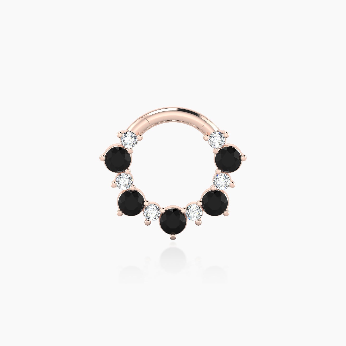 Daphne | 18k Rose Gold 6.5 mm Black Diamond & Diamond Septum Piercing