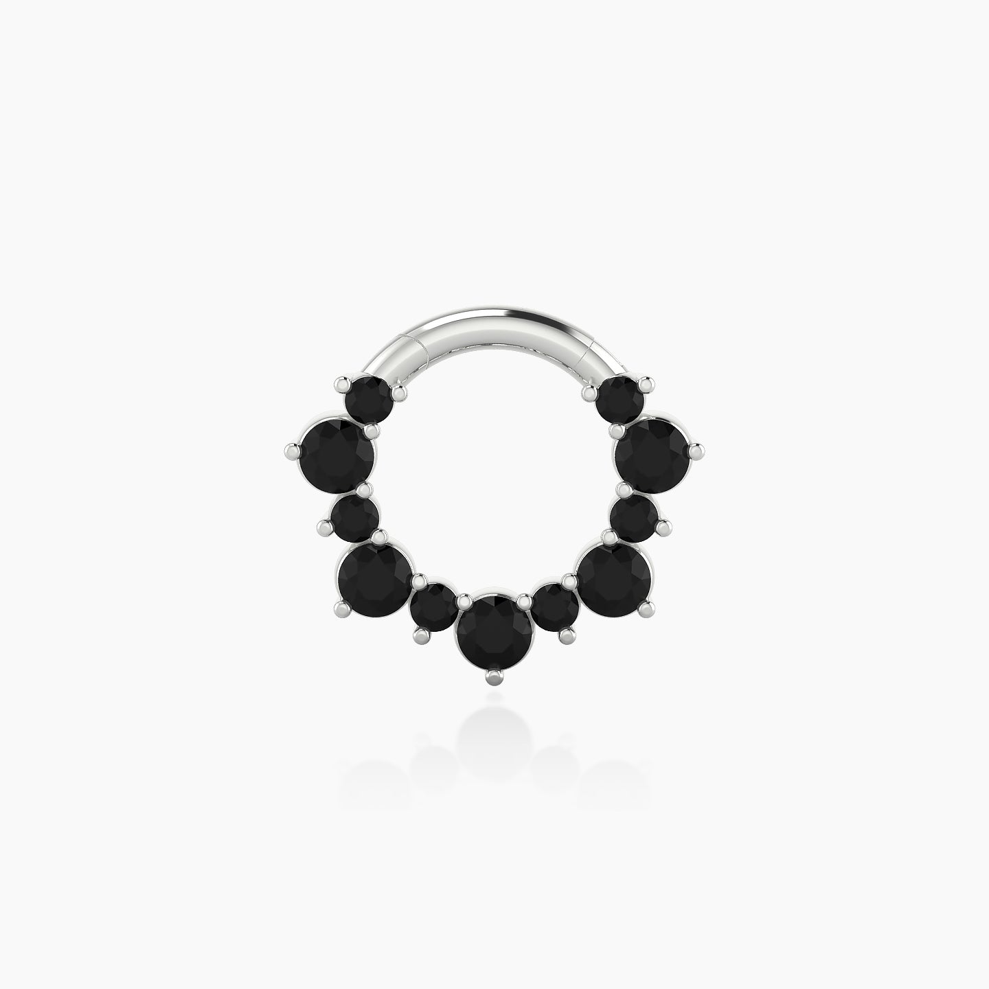 Daphne | 18k White Gold 6.5 mm Black Diamond Septum Piercing