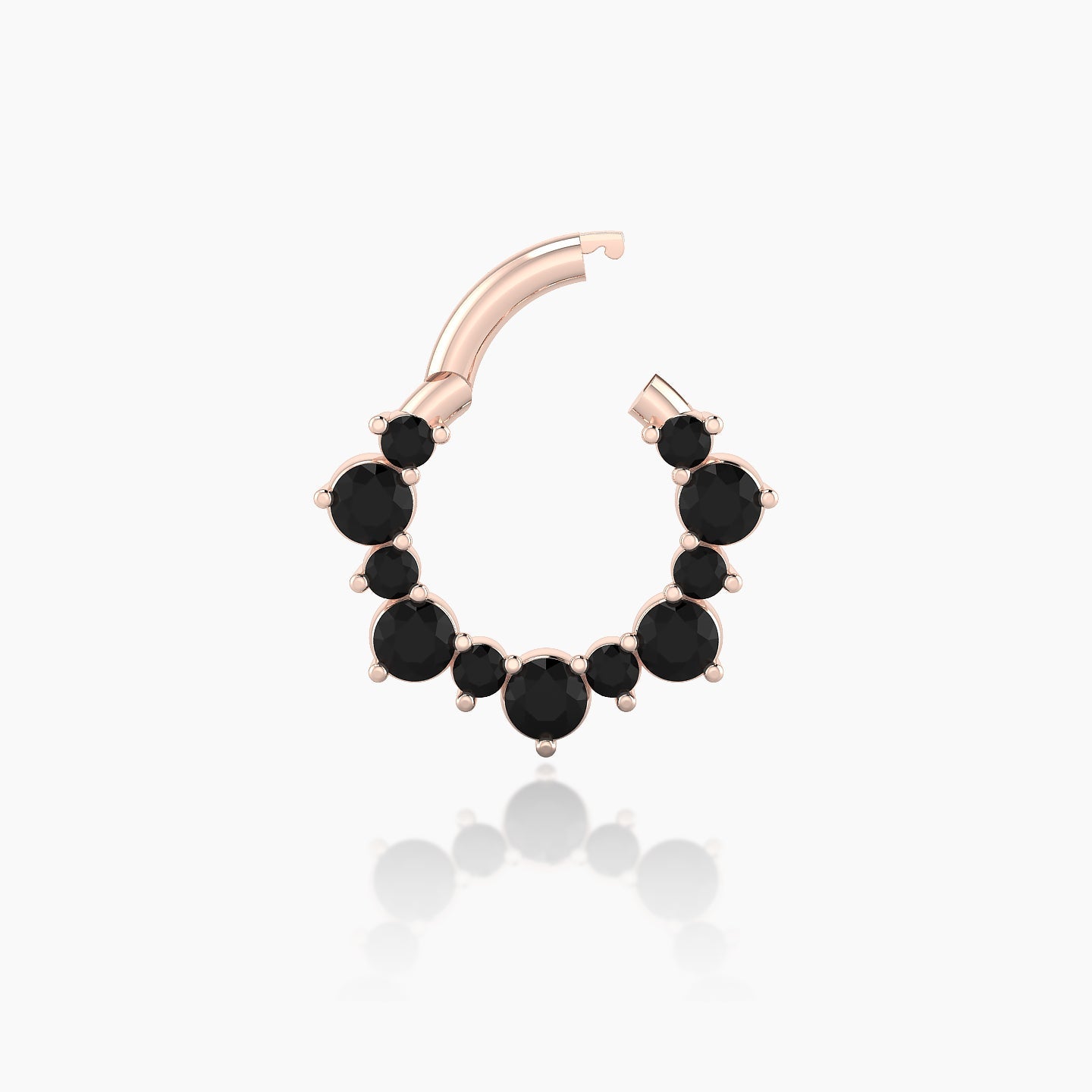 Daphne | 18k Rose Gold 6.5 mm Black Diamond Septum Piercing